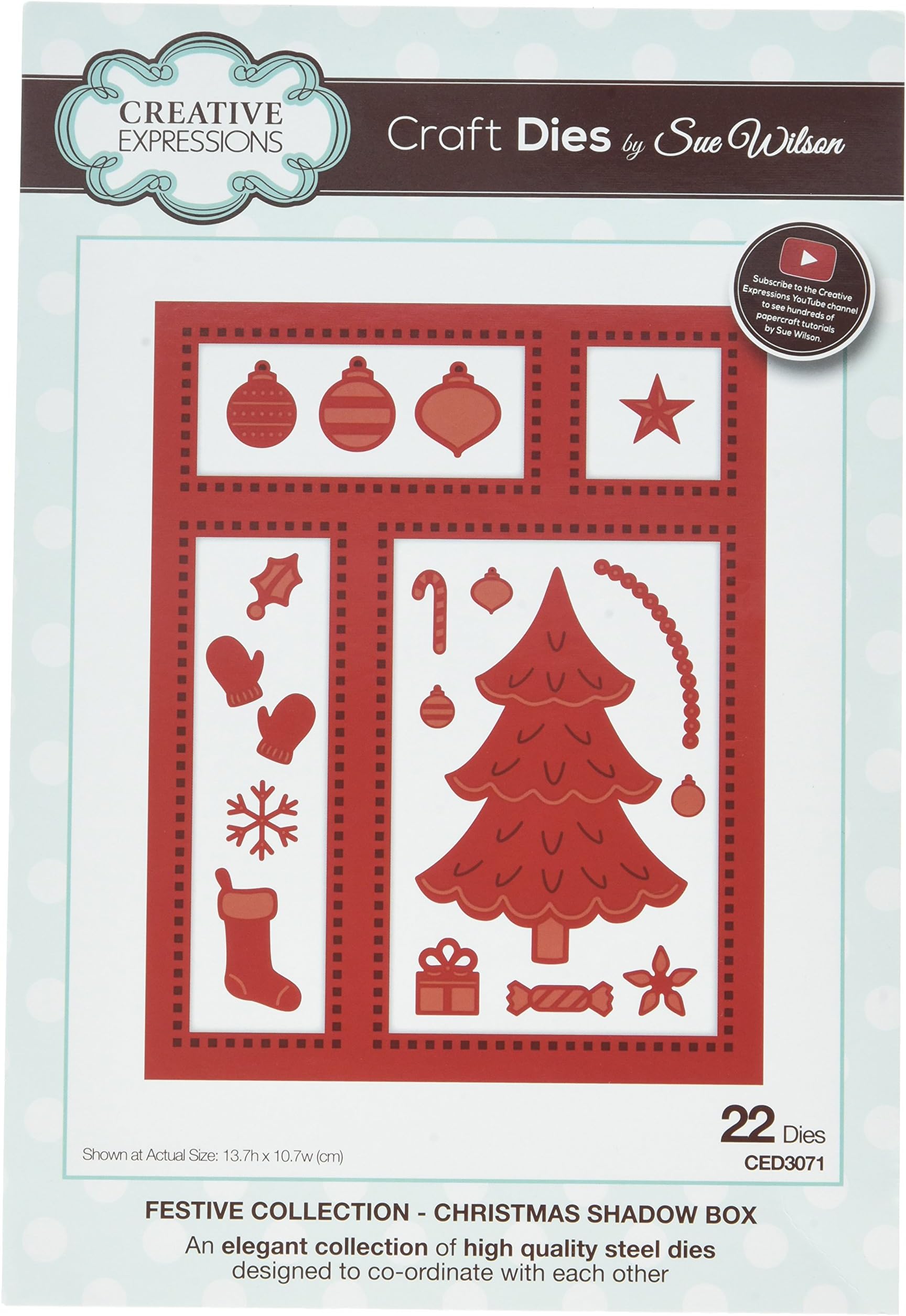 Sue Wilson Dies - Festive Collection - Christmas Shadow Box