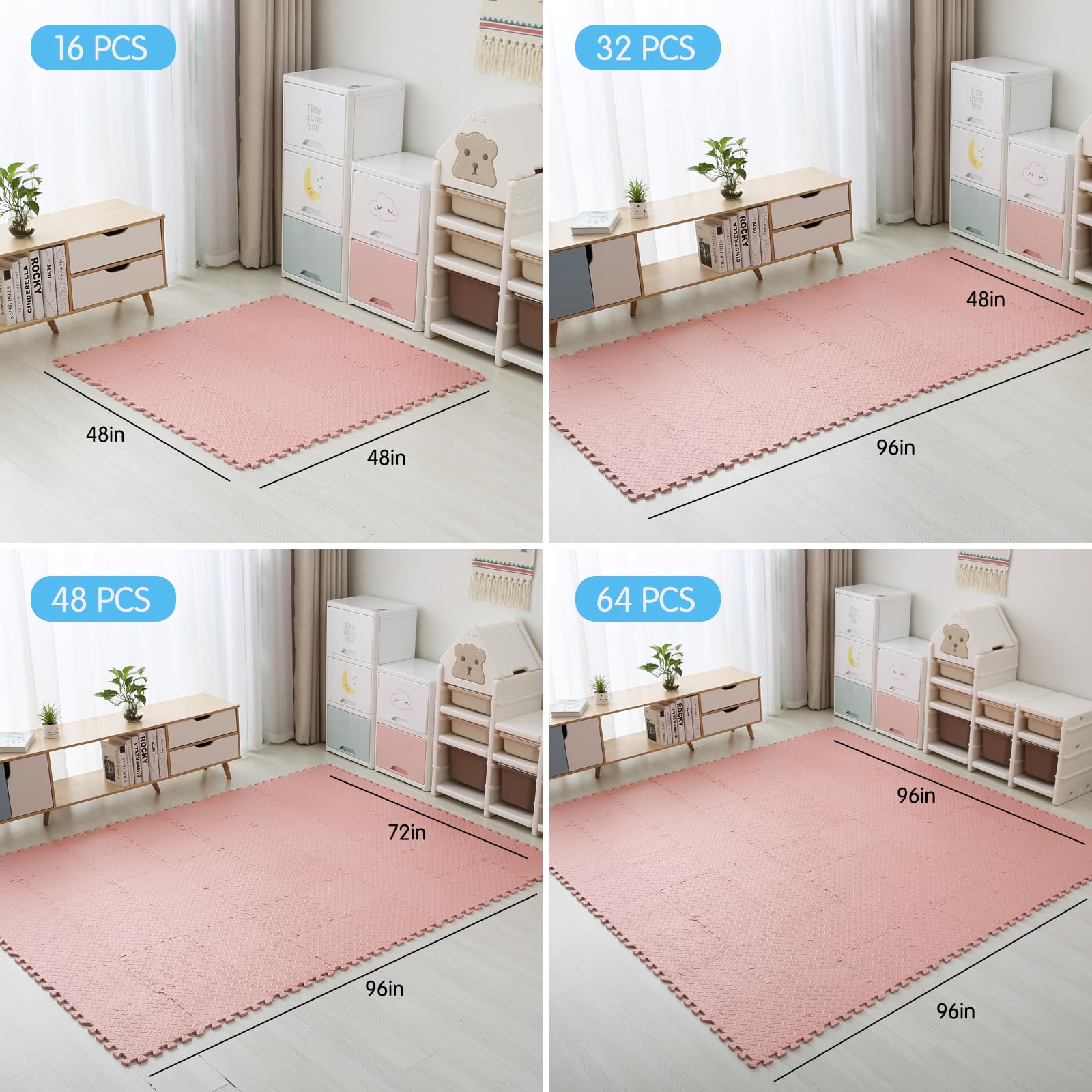 Foam Floor Tiles Plush Foam Floor Mat Square Interlocking