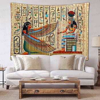 Amazon.co.jp: FEASRT 古代エジプト神話タペストリー エジプトの