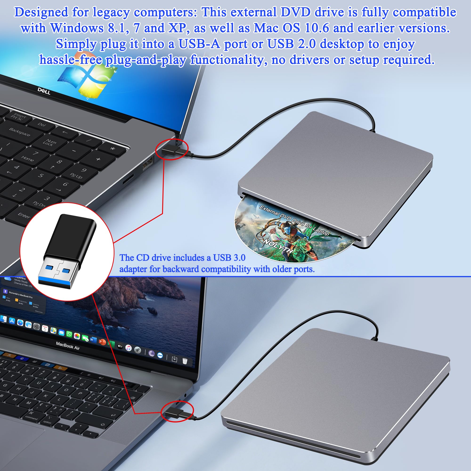USB-C SuperDrive per Mac Slot-in DVD +/-RW Drive Alluminio Space