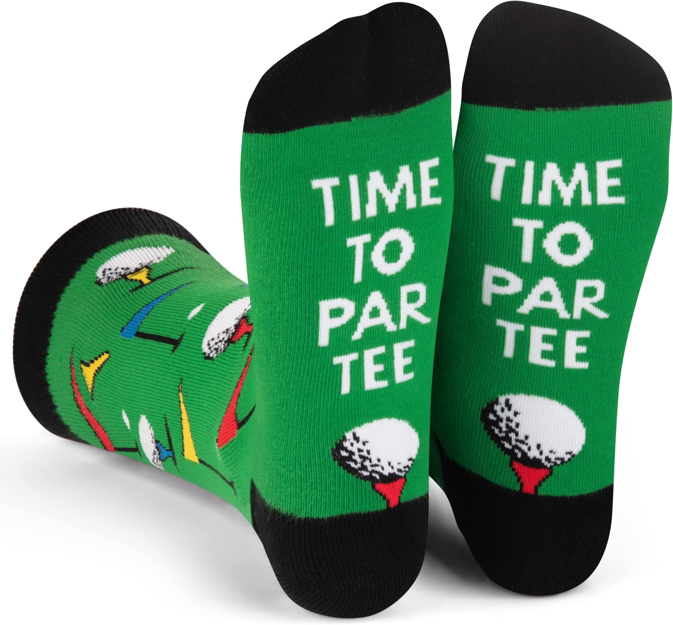 Time to Par Tee Funny Golf Socks for Men Gift for Golfers