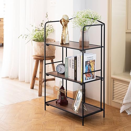 Miniatura 181 de Crofy - Estantería plegable sin montaje para sala de estar, estante plegable blanco de 5 niveles para oficina en casa, organizador de almacenamiento