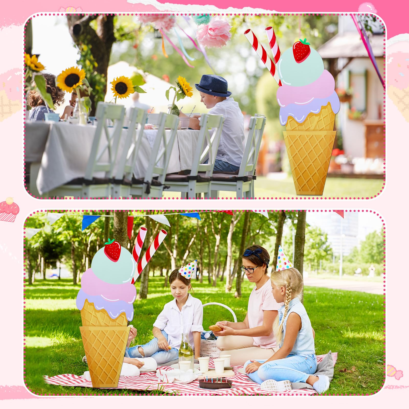 Jetec Toile de fond en carton de 1,5 m - Taille réelle - Décoration de fête - Accessoires photo - Pour l'été, la piscine, la plage, la fête prénatale, un mariage, un anniversaire, une fête sur le