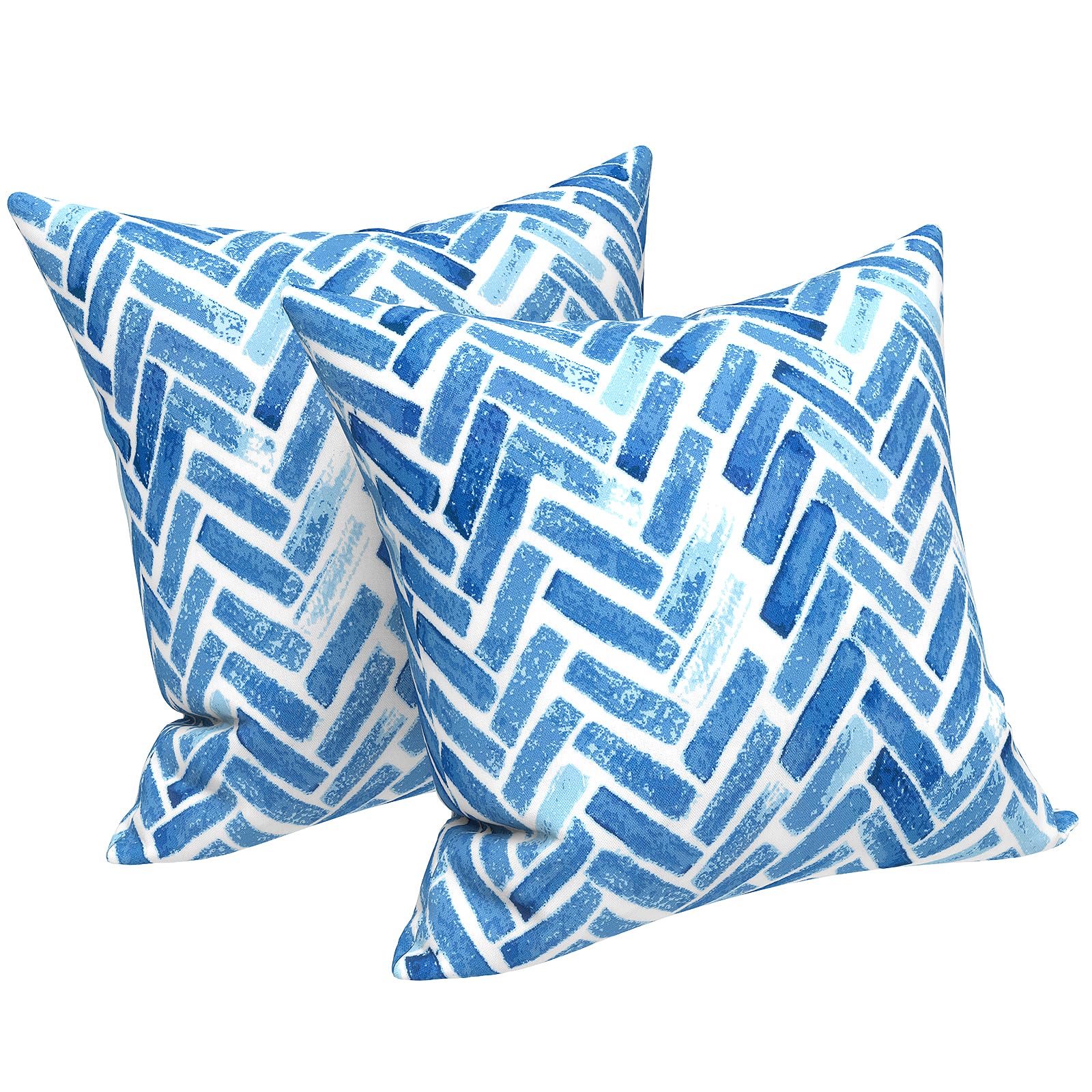 LVTXIII Outdoor Throw Pillows, Decorative Throw Pillows with Inserts, 16"x16" Square Pillows for Bed, Couch, Sofa and Patio Furniture, Set of 2, Blue