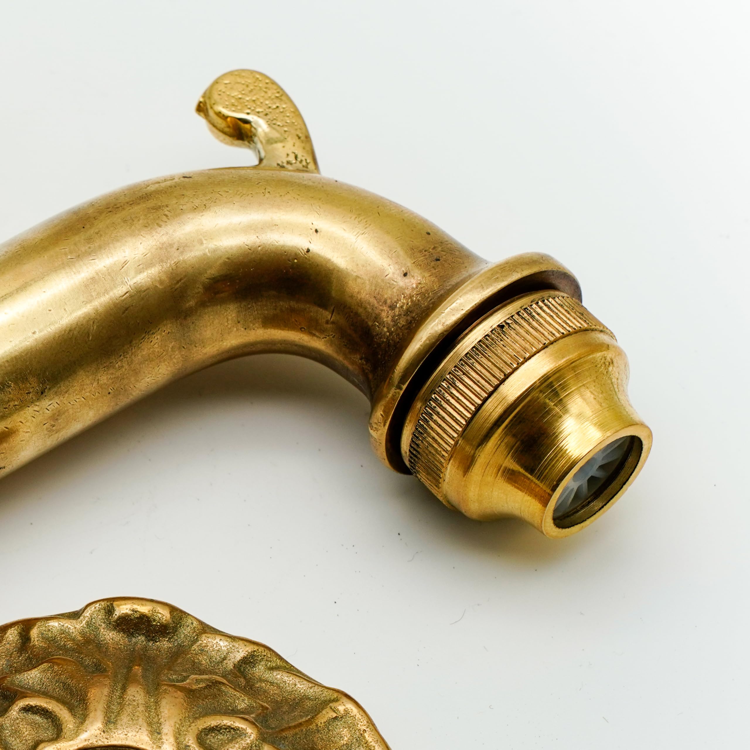 Rubinetto da Muro Solo Acqua Fredda, Rubinetto Cucina Ottone Piegato Foro Singolo Rubinetto da Parete-Cromo