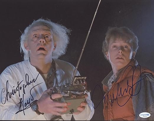 Michael J. Fox & Christopher Lloyd "Back to the Future" SIGNED 11x14 Photo ACOA