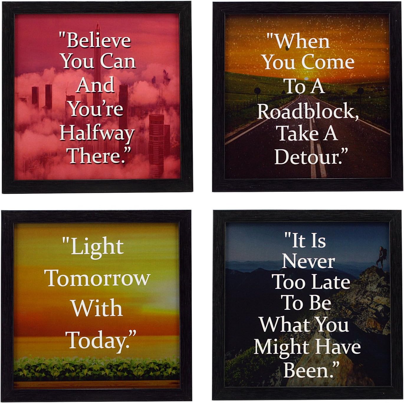 Framed Wall Hanging Motivational Quotes Art Prints 9.5 inch X 9.5 inch Without Glass-Multicolour