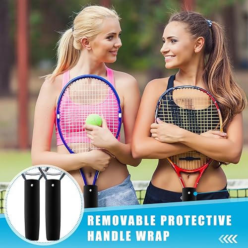 Miniatura 5 de 4 Pcs Tennis Racket Handle Covers Tennis Racket Grip Cover Removable Protective Handle Wrap Non Slip Canvas Grip Protector for Active Players