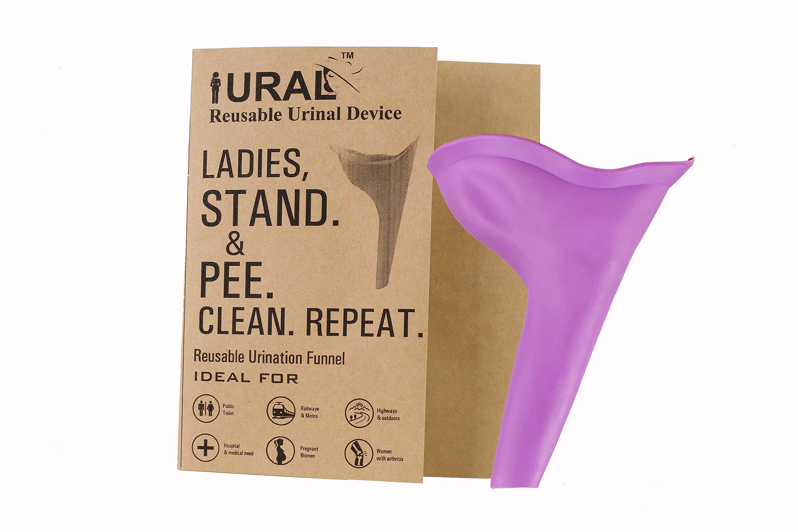 URAL Easy Pee Female Silicone Portable Urination Device (Purple - Lightweight Travel Urinal Funnel to enable Women/Ladies/Girls to Stand up and Pee (Pack of 3) (B08JSXCVPL) Amazon Price History, Amazon Price Tracker