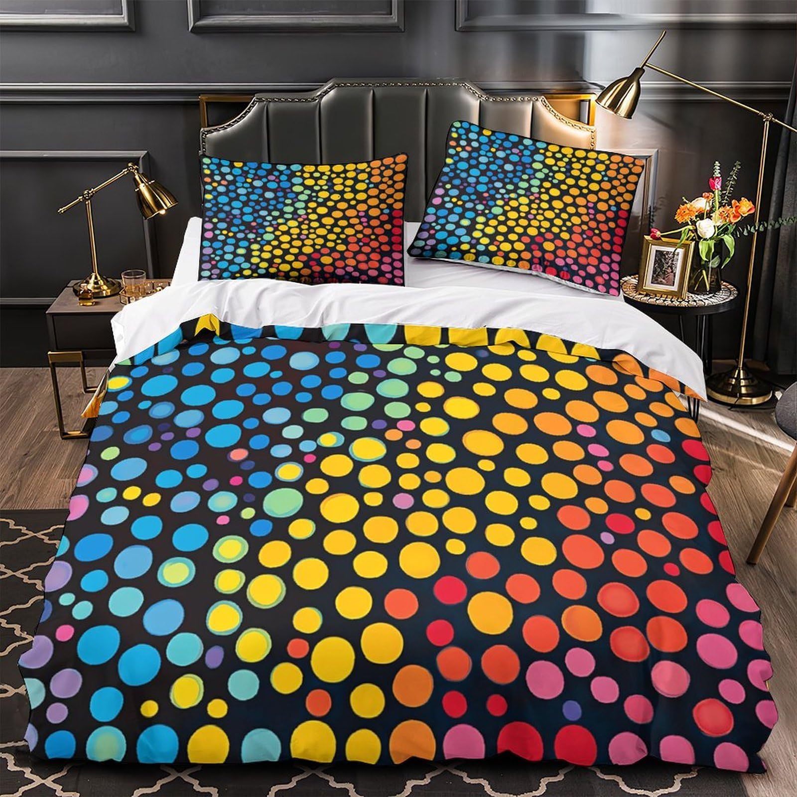 Housse de couette microfibre lavable machine drap de couette abstrait 3D