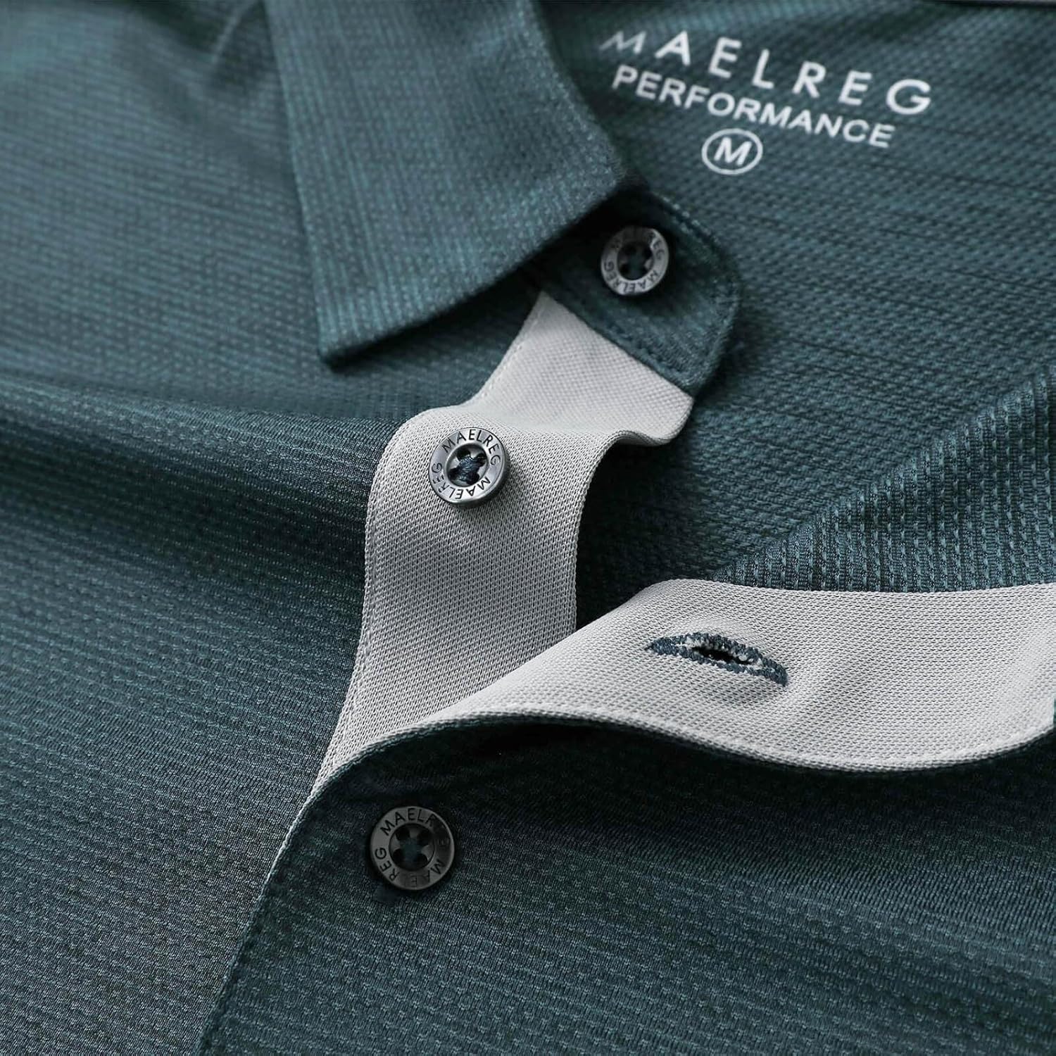 M MAELREG Golf Shirts for Men Dry Fit Short Sleeve Performance Moisture Wicking Heather Jacquard Active Mens Polo Shirts - Image 6