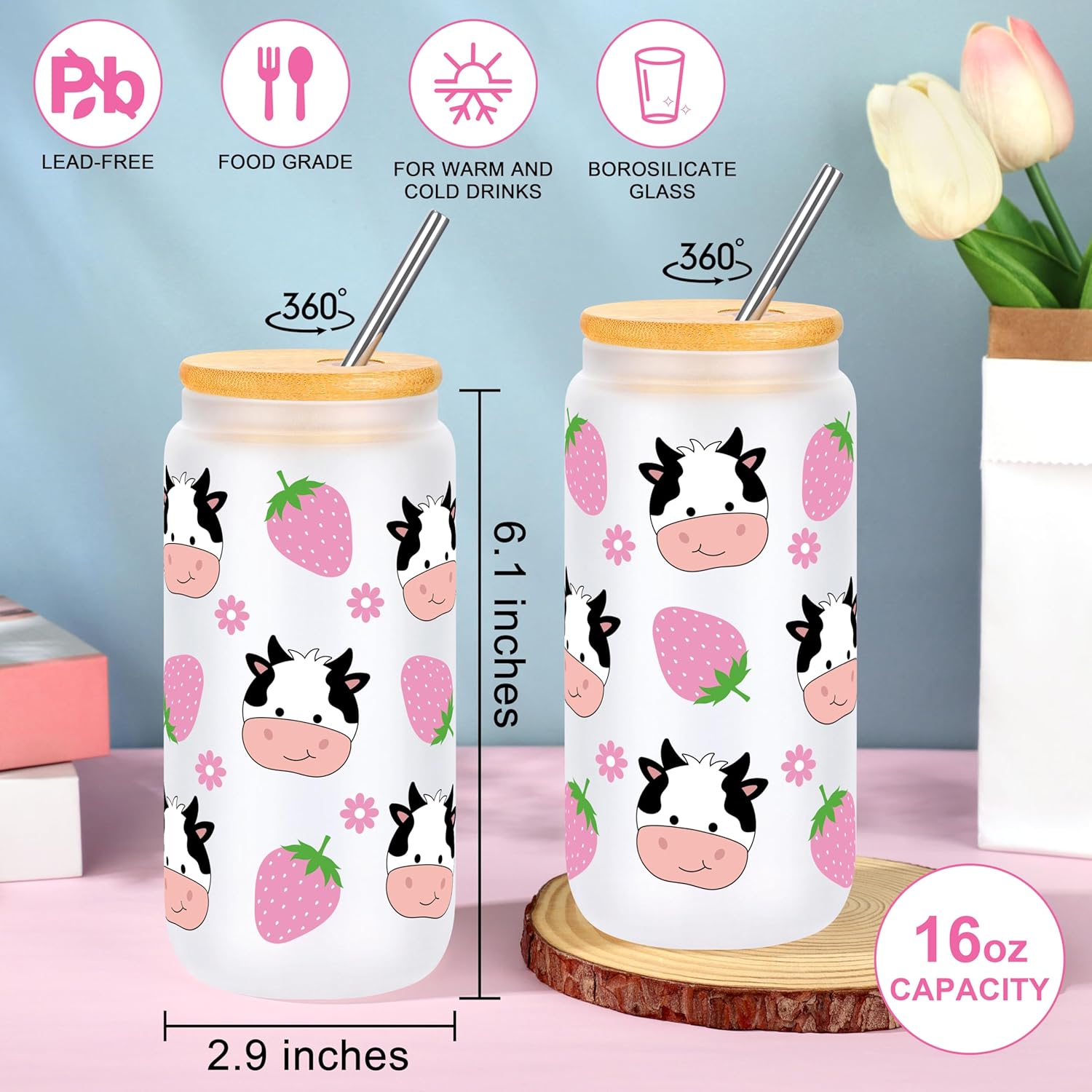 Cow Print Stuff, Birthday Gifts for Cow Lovers, Cute Themed Gifts, Cow Print Cosmetic Bag Socks for Cow Lovers - Image 3