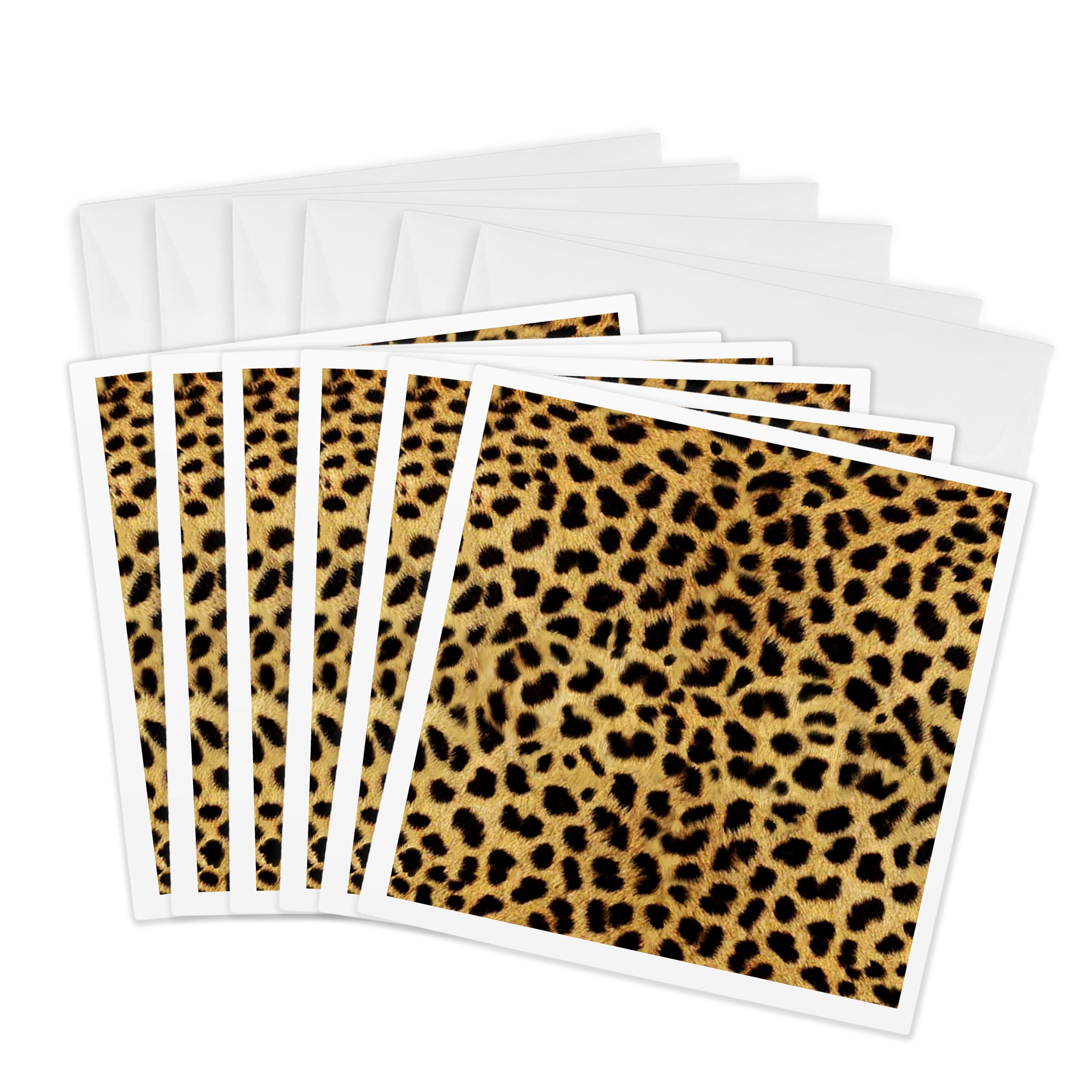 3Drose Cheetah Animal Print - Greeting Cards, 6 by 6-inches, Set of 6 (gc_20340_1)