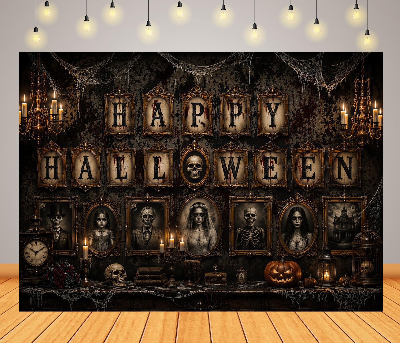 10x8FT (3x2.5m) Ritratti Lettere Happy Halloween Sfondo Fotografico