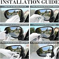 Vista 4 de LivTee Espejo de punto ciego para coche, Espejo lateral rectangular de cristal HD sin marco convexo reutilizable, Espejos retrovisores de ángulo