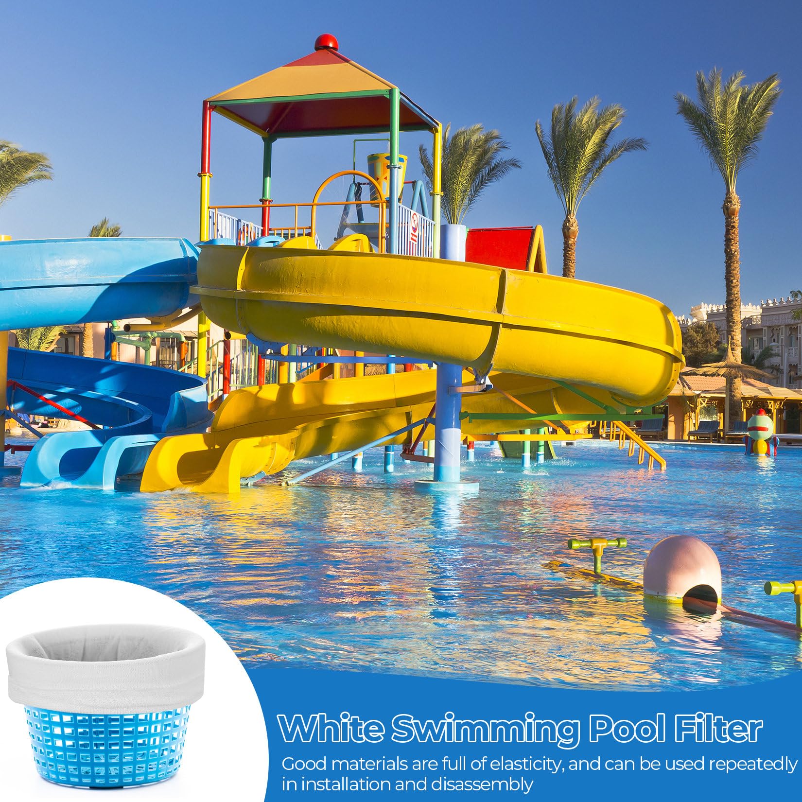 Ewwtrey 20 PcsCalcetines Skimmer Piscina, Calcetines de Nailon para Piscinas, Calcetines de Malla Fina para Piscinas enterradas y elevadas, para Limpiar residuos y Hojas (Blanco) — view 7