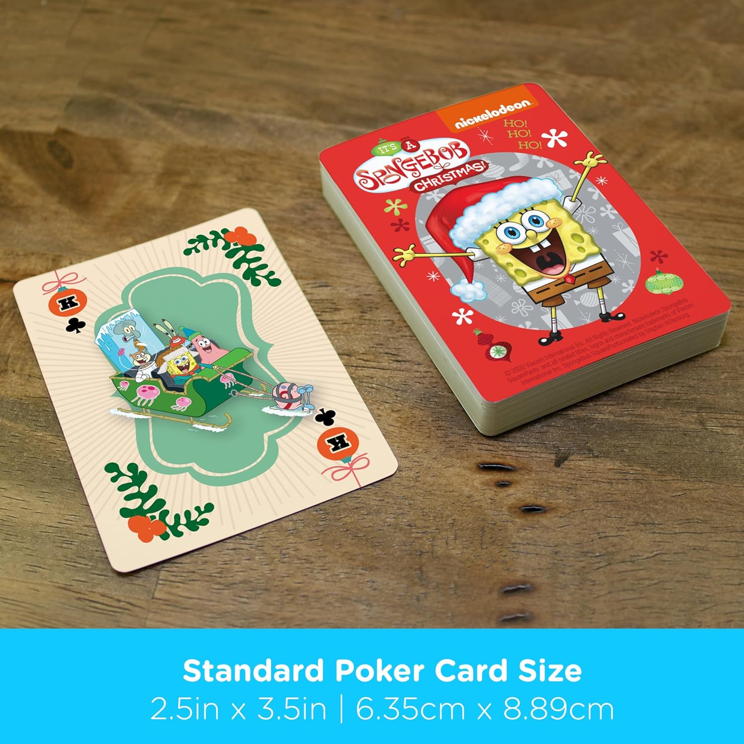 AQUARIUS SpongeBob Holiday Playing Cards - Christmas Themed Deck of Cards for Your Favorite Card Games - Officially Licensed SpongeBob Merchandise & Collectibles - Poker Size