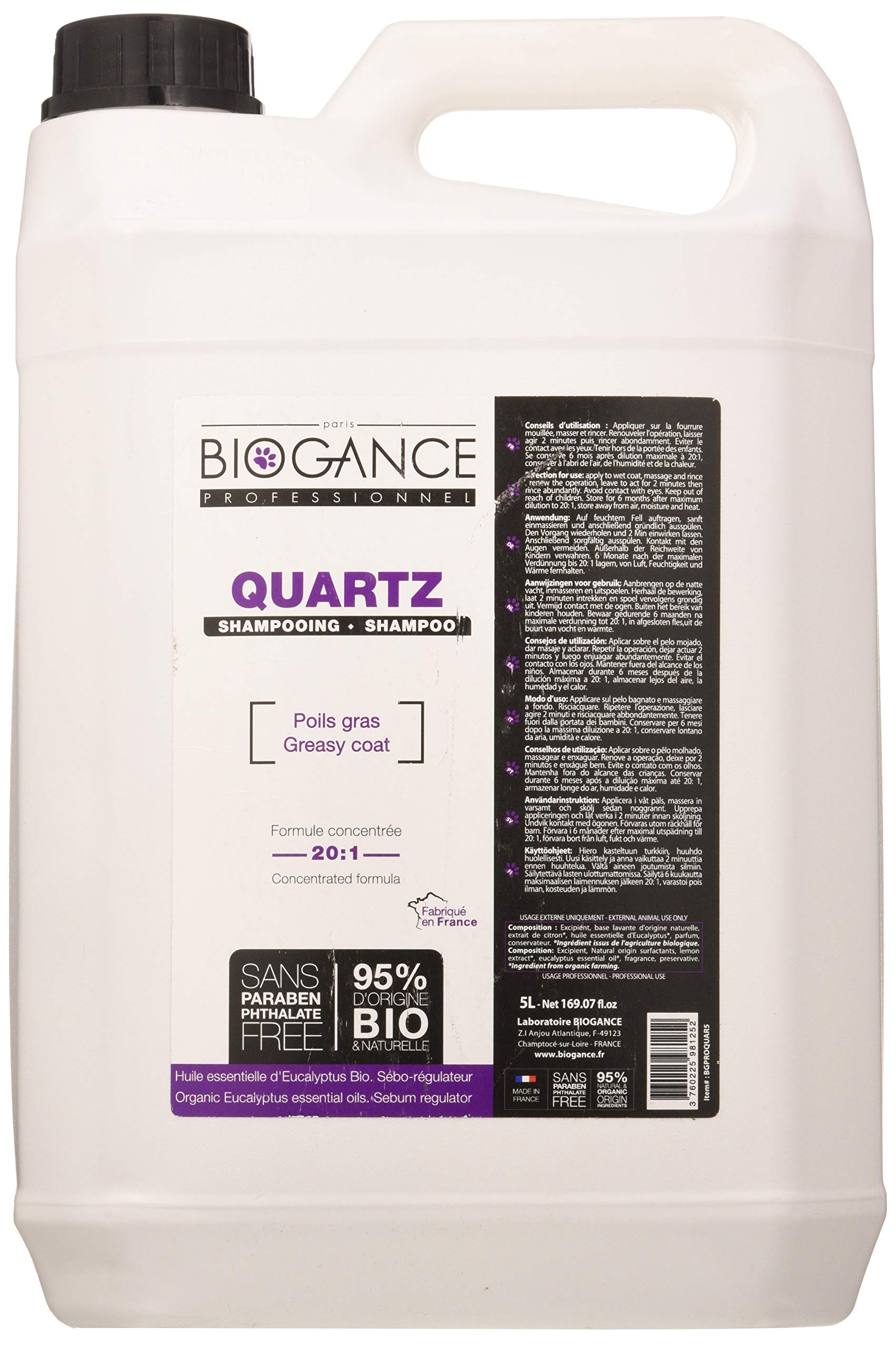 Biogance Champú de Cuarzo desengrasante para Perro