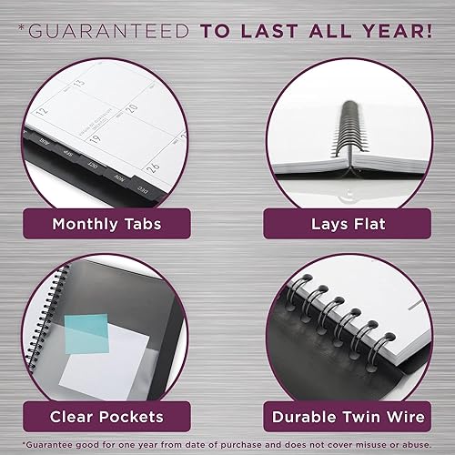 Miniatura 6 de AT-A-GLANCE - Agenda semanal y mensual 2022, 8-14 x 11 pulgadas, grande, contemporánea, grafito (70950 x 45)