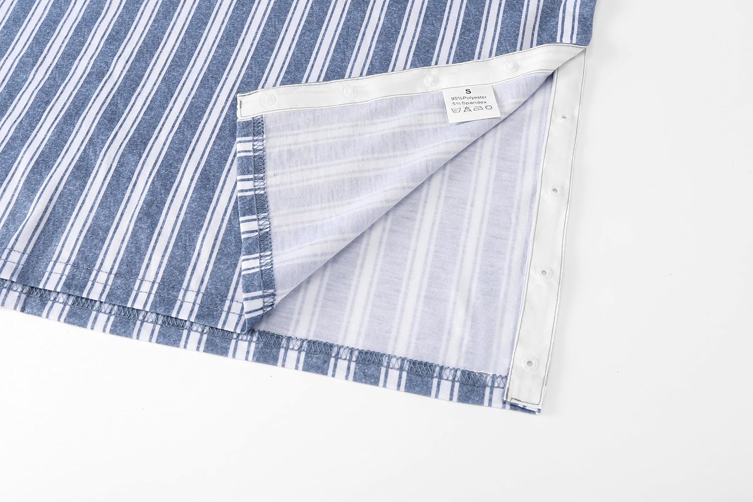 Poriff Men's Post Shoulder Surgery Recovery Shirts Full Tear Away Short Sleeve Snap Chemo Port Access Shirt - Image 5