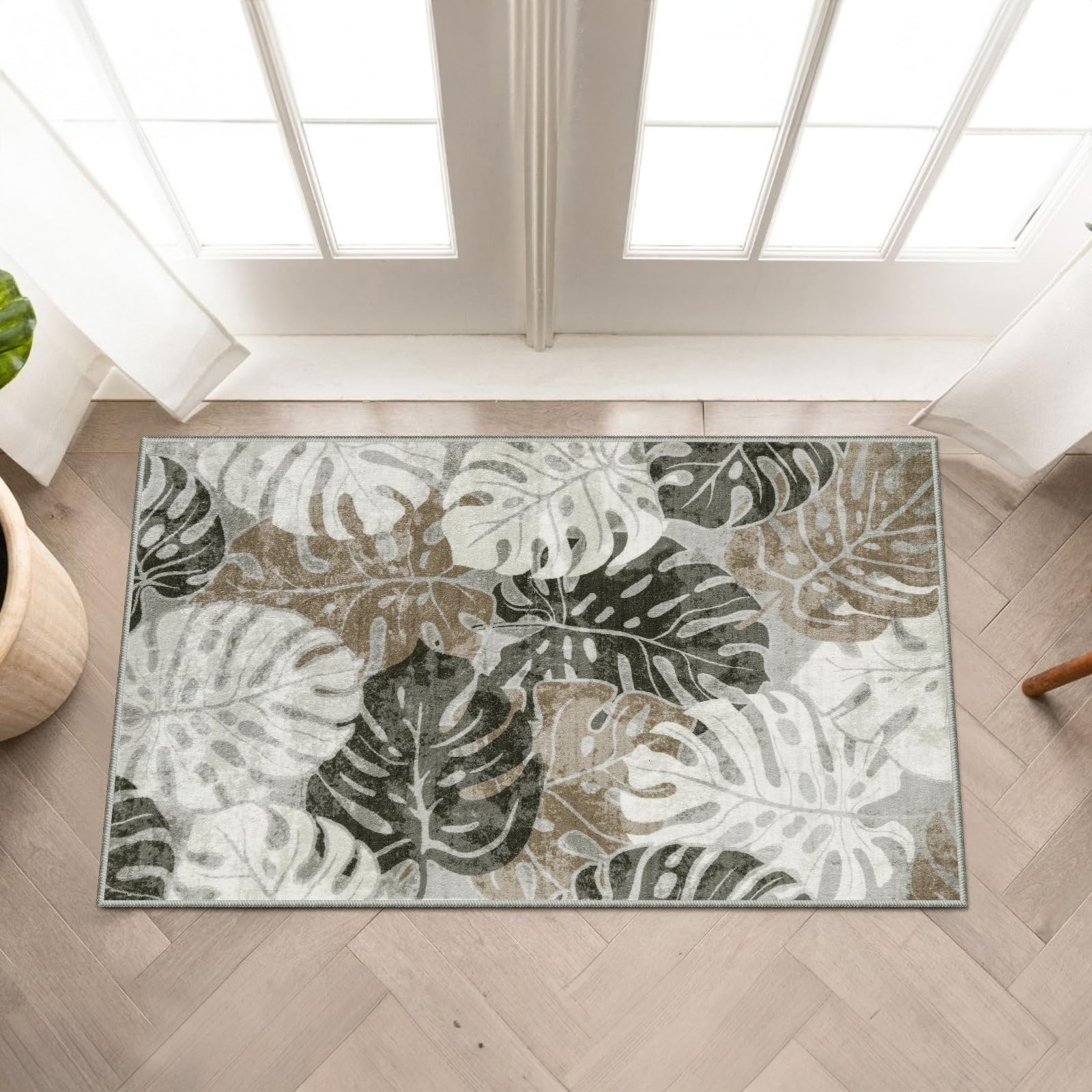 Amazon.com: Wonnitar Tropical Washable Rugs 2x3, Non-Slip Leaf
