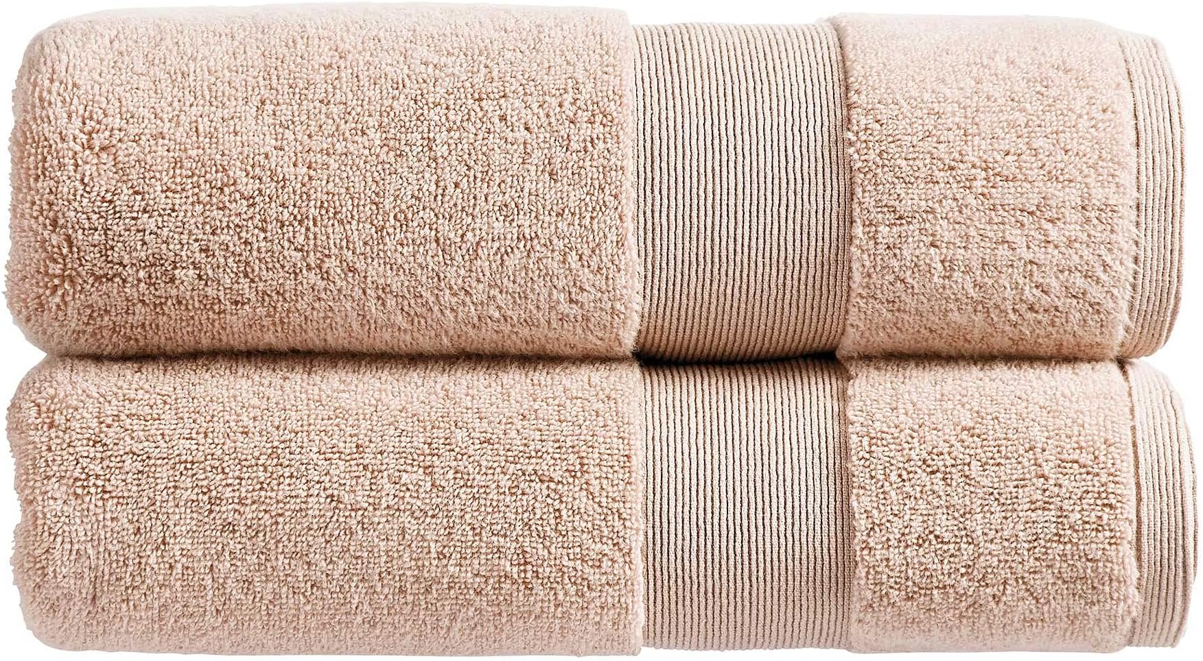 Christy Living Carnival Bath Towels | Set of 2 | Soft Plush Cotton Bathroom Towels | Absorbent Shower Towels | Quick Dry | 650 GSM | Machine Washable | Blush Pink