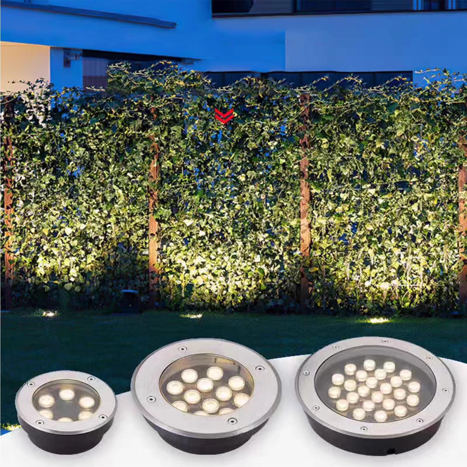 Outdoor LED Recessed Spotlight - LED Light Beam Spotlights, 220V Ultra-thin Underground Lamp, IP67 Outdoor Waterproof Lawn Lamp Garden Underground Lamp, Embedded Ground Lamp Spotlight(White,1W)