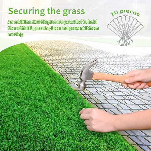 Miniatura 4 de LOOBANI Alfombra de césped artificial realista para interiores y exteriores alfombra de césped para perro con agujeros de drenaje y césped