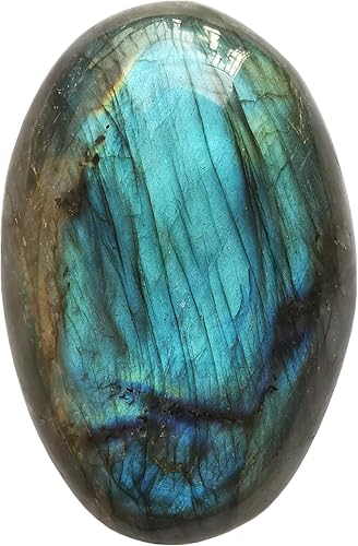 Piedra preciosa curativa de labradorita natural pulida irregular, piedras de preocupación y piedras curativas (3.53 a 6.32 oz)