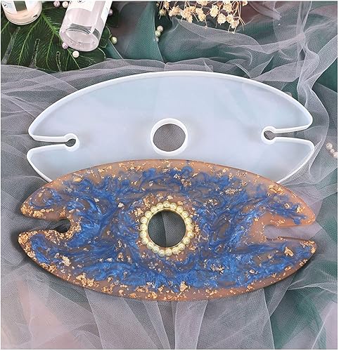 Miniatura 3 de Lveofielygi Juego de 4 moldes de resina para servir de vidrio de chupito, 1 molde de silicona para soporte de vino, 1 molde de bandeja para vasos de