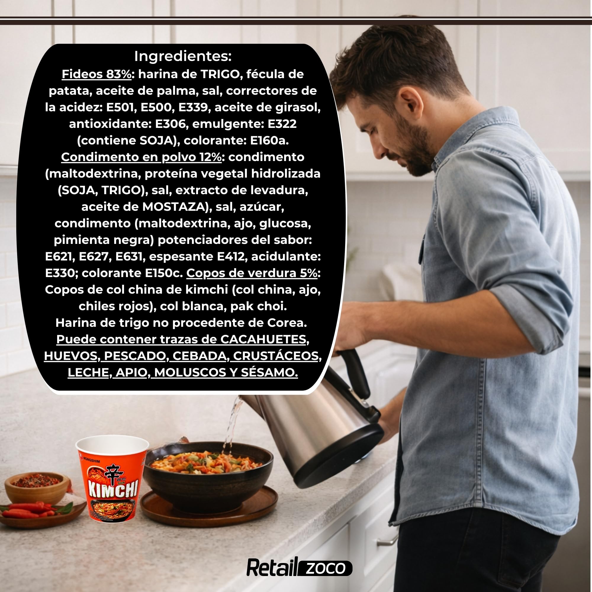 Ramen Picante Nong shin, Fideos Instantáneos Nong Shim Shin Ramyun, Instant Noodle Ramen Corea, Original Coreano, Agrega agua caliente y déjalo reposar durante 3 ó 4 minutos, 3 unidades de 75 g - imagen 5