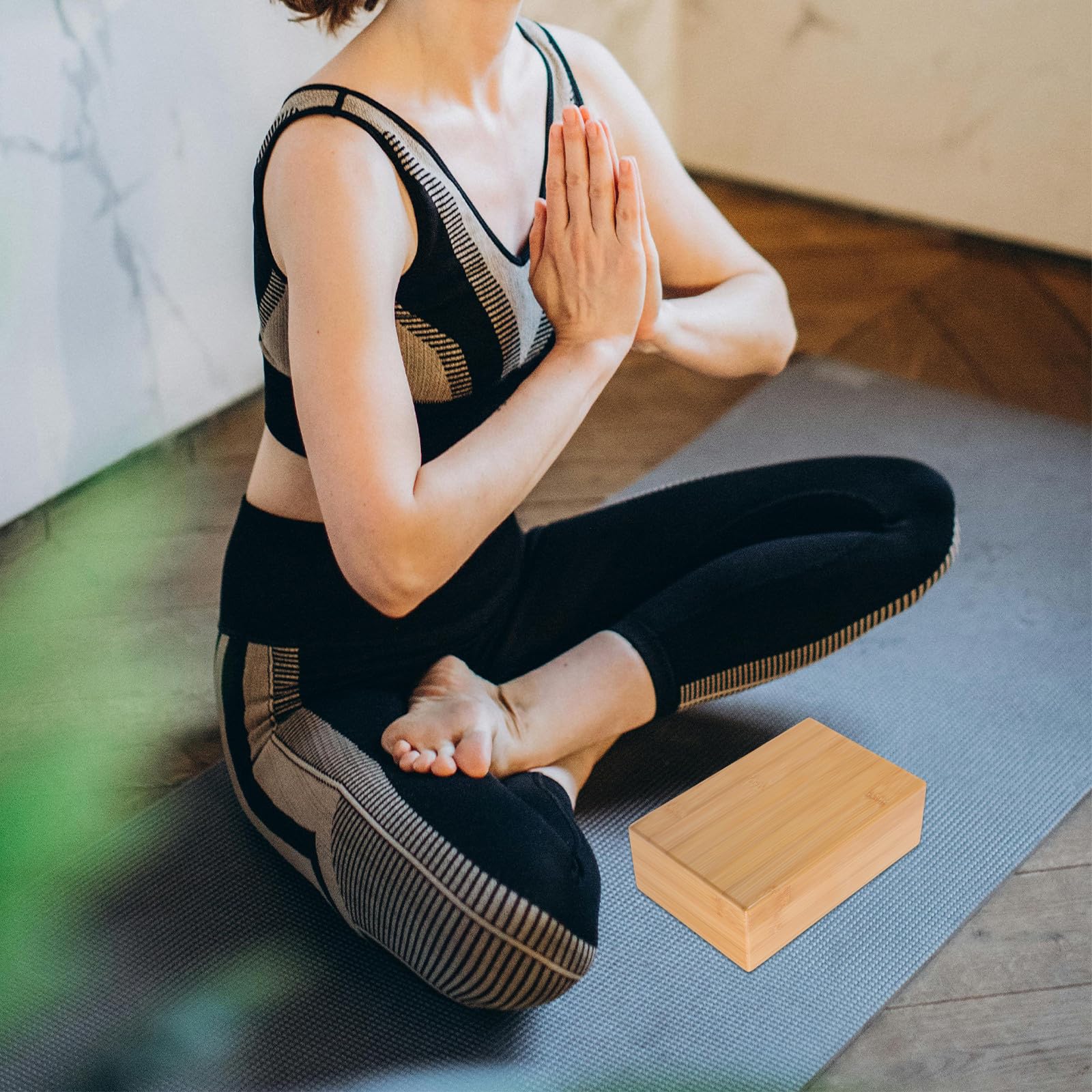 YARNOW Natürlicher Yoga-Block, Holzstück, hochdichte, rutschfeste Übung, Pilates, Meditation, Balance-Training, Hilfe für Heimfitness