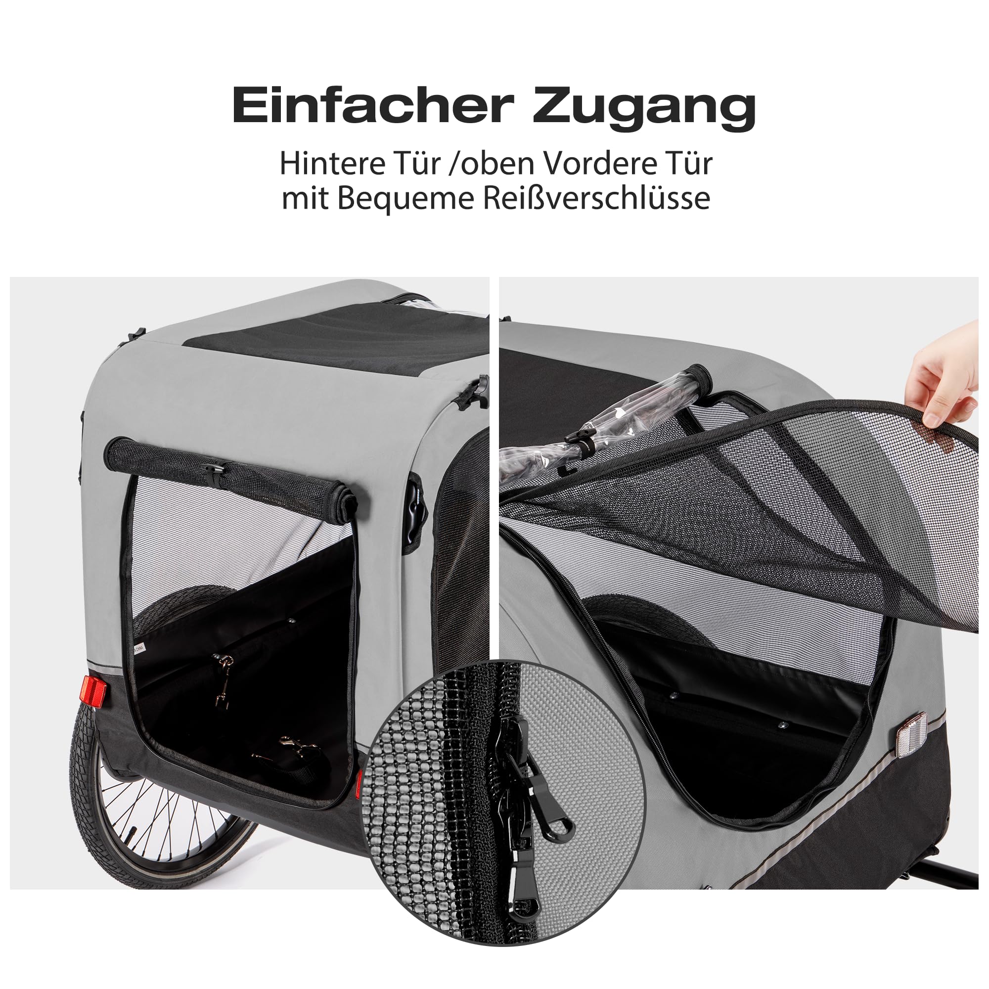 CXWXC Rimorchio della bicicletta per cani 2 in 1 Rimorchio della bicicletta per carrello del cane da jogger con ammortizzatore, rimorchio del cane Capacità massima di carico 40KG/88LBS (Rosso)