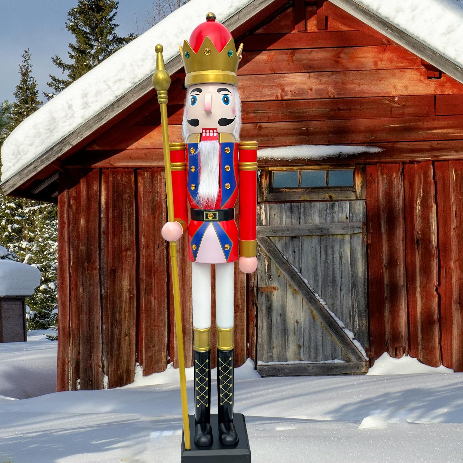 Amazon.com: CDL 5ft Tall Life-Size Red Christmas Wooden Nutcracker