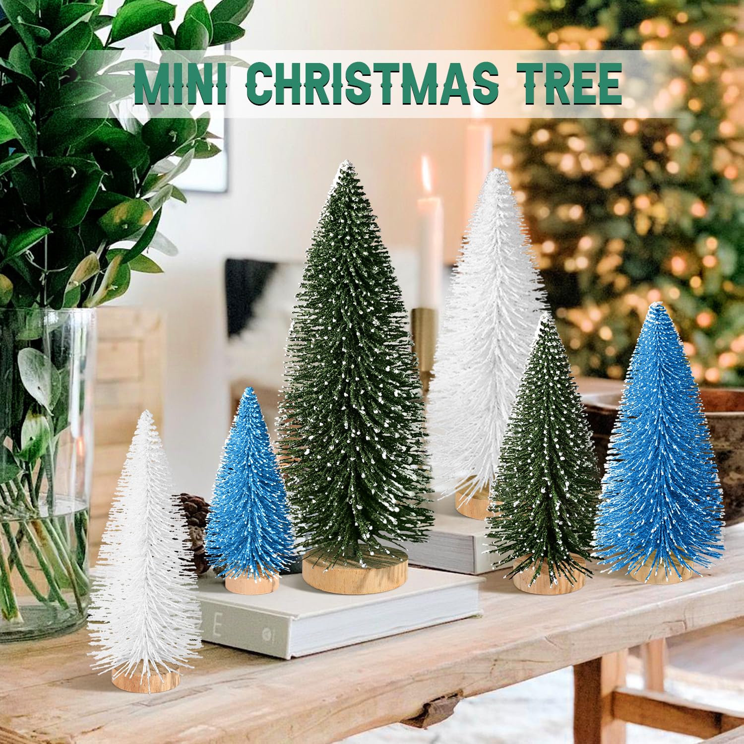 30 Stück Mini-Weihnachtsbäume Aus Sisal – 5 Größen (5,8–13,2 Cm), Mit Kunstschnee, Perfekt Für Tischdekoration & Basteln
