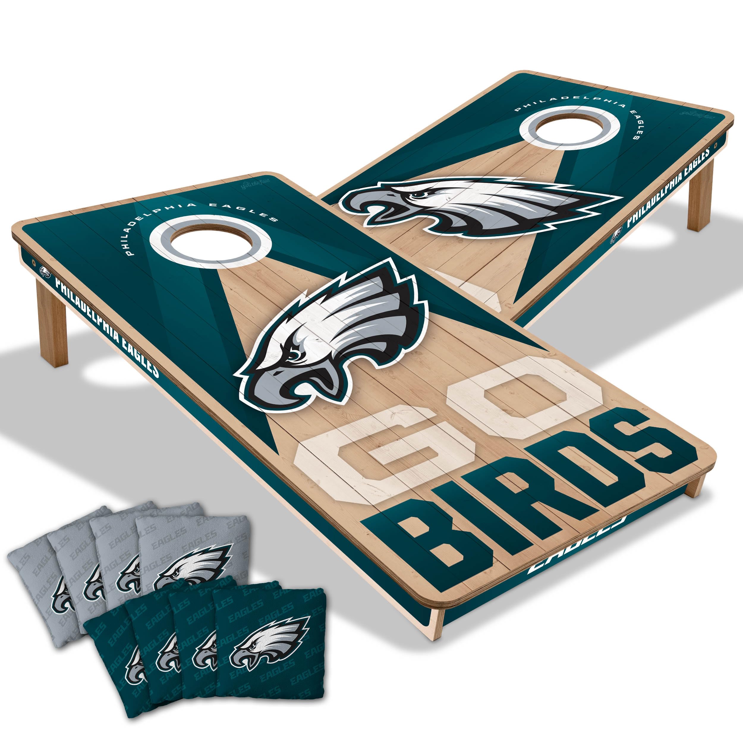 YouTheFan NFL 2' x 4' Slogan Series Professional Wood Cornhole Game with Logo Bags