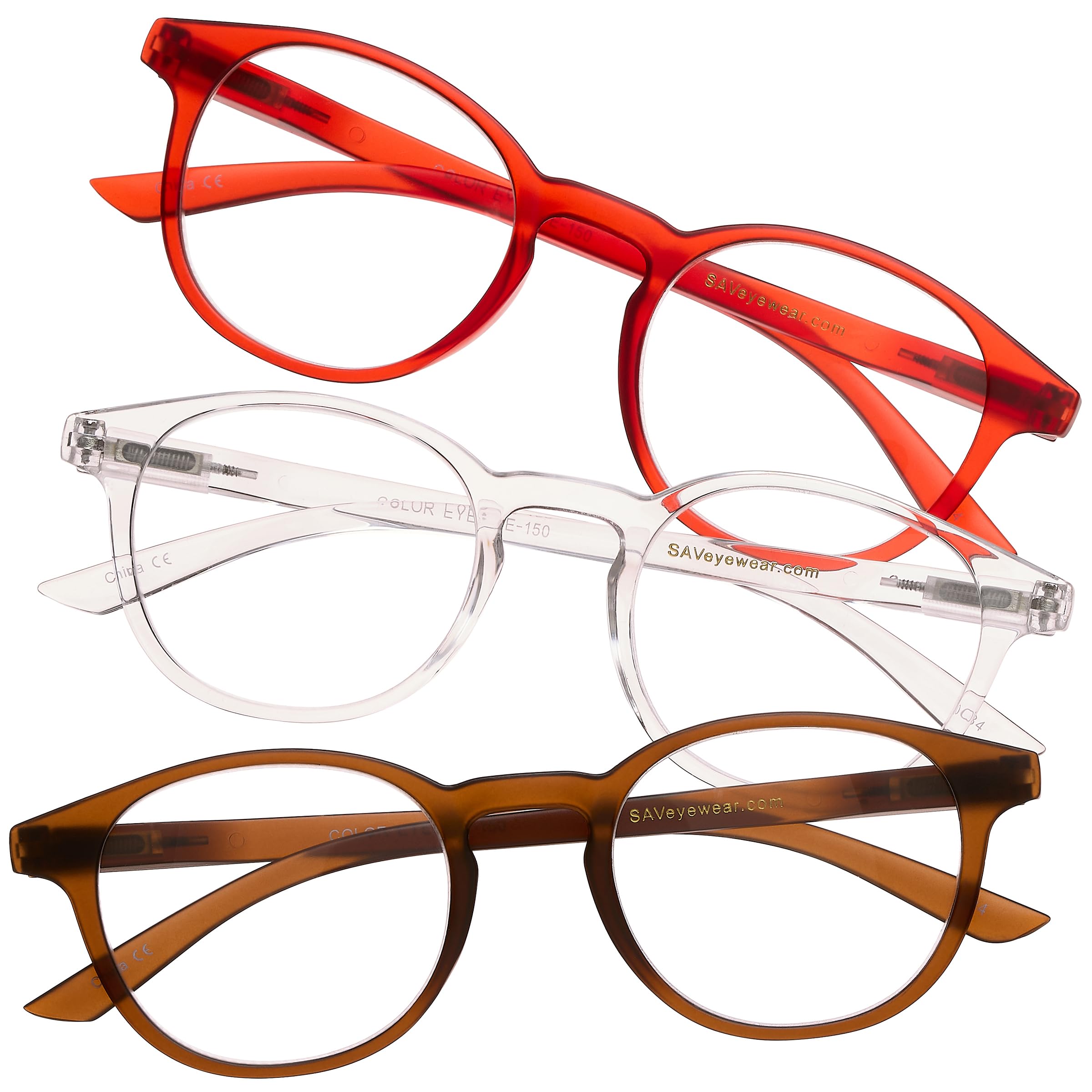 SAV Coloreyes Multi-pack Reading Glasses – Flexible, durable, ultra lightweight, colorful readers for Men and Women