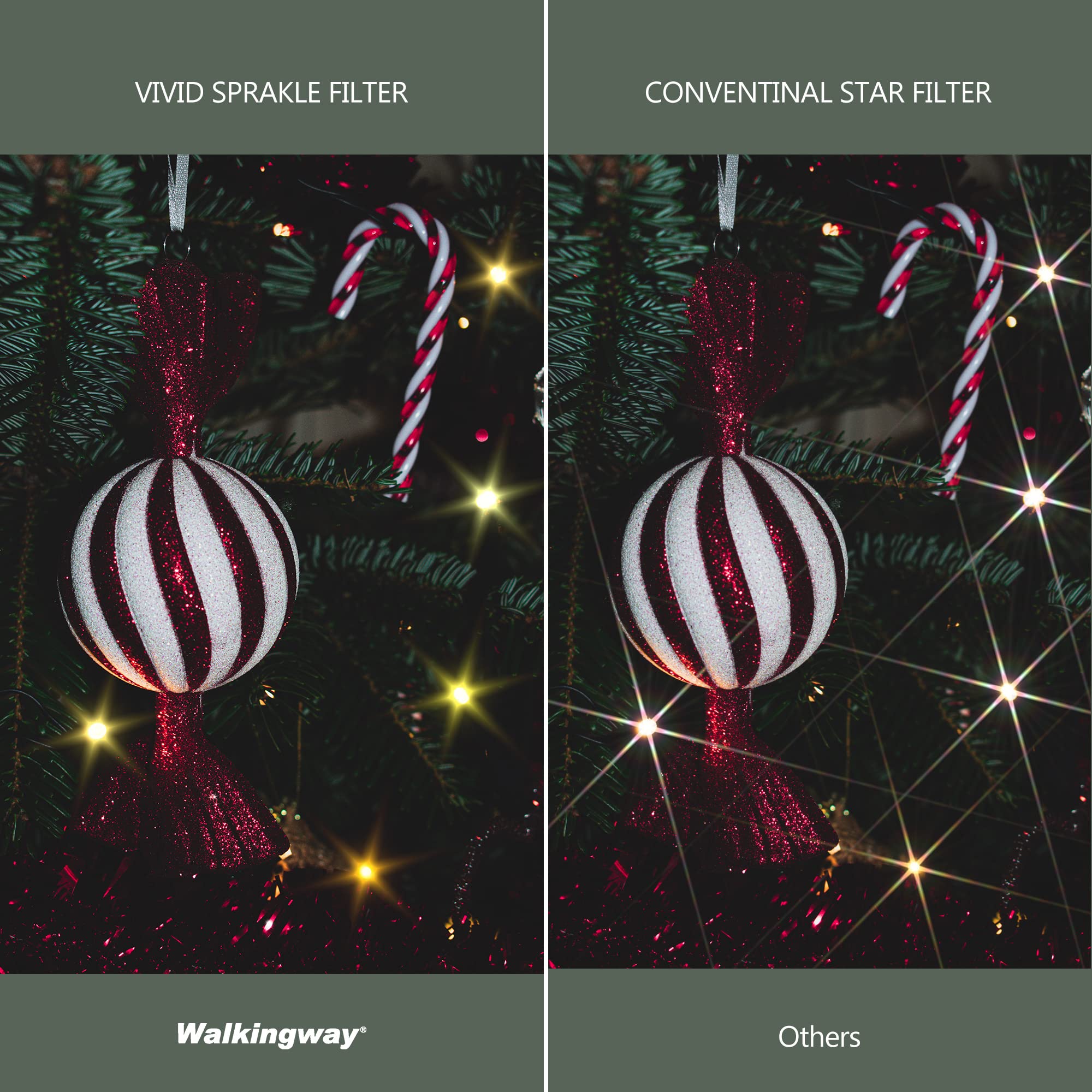 Walking Way 82MM 4/6/8 Points Star Filter Set - Twinkle Effect Lens, Cross- Screen, Slim Sparkling Effect Camera Filter With Case - View #5