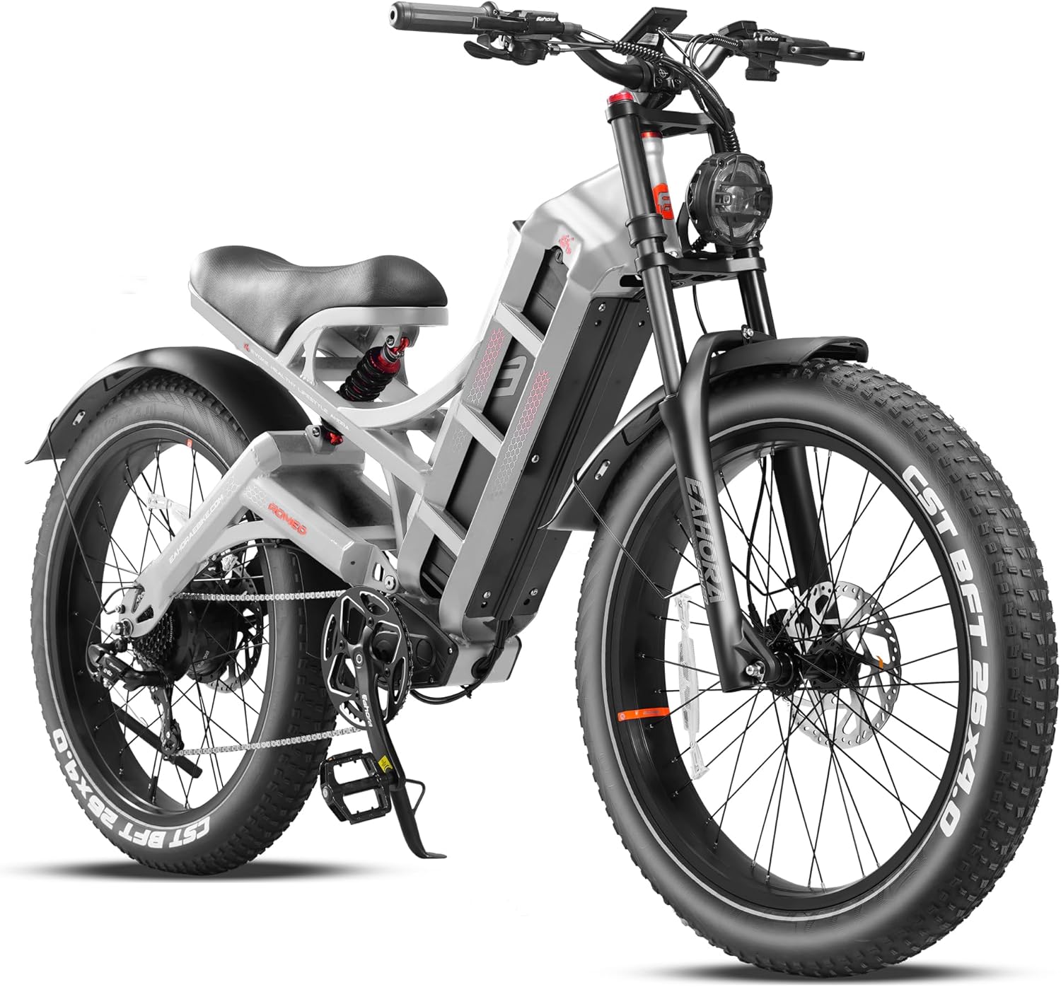 Romeo Pro Ⅱ/Romeo Pro (2024 Newest Upgraded) 60Ah 3000W/Peak 1600W Electric Bike for Adults 100-200 Miles Long Range Electric Bike Fat Tire Electric Bike Full Suspension Electric Mountain Bike Romeo Pro Ⅱ/Romeo Pro (2024 Newest Upgraded) 60Ah 3000W/Peak 1600W Electric Bike for Adults 100-200 Miles Long Range Electric Bike Fat Tire Electric Bike Full Suspension Electric Mountain Bike