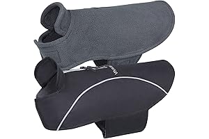 VIVAGLORY 3-in-1 Dog Sweater with Velcro Closure, Reflective Water-Resistant Cold Weather Dog Coats