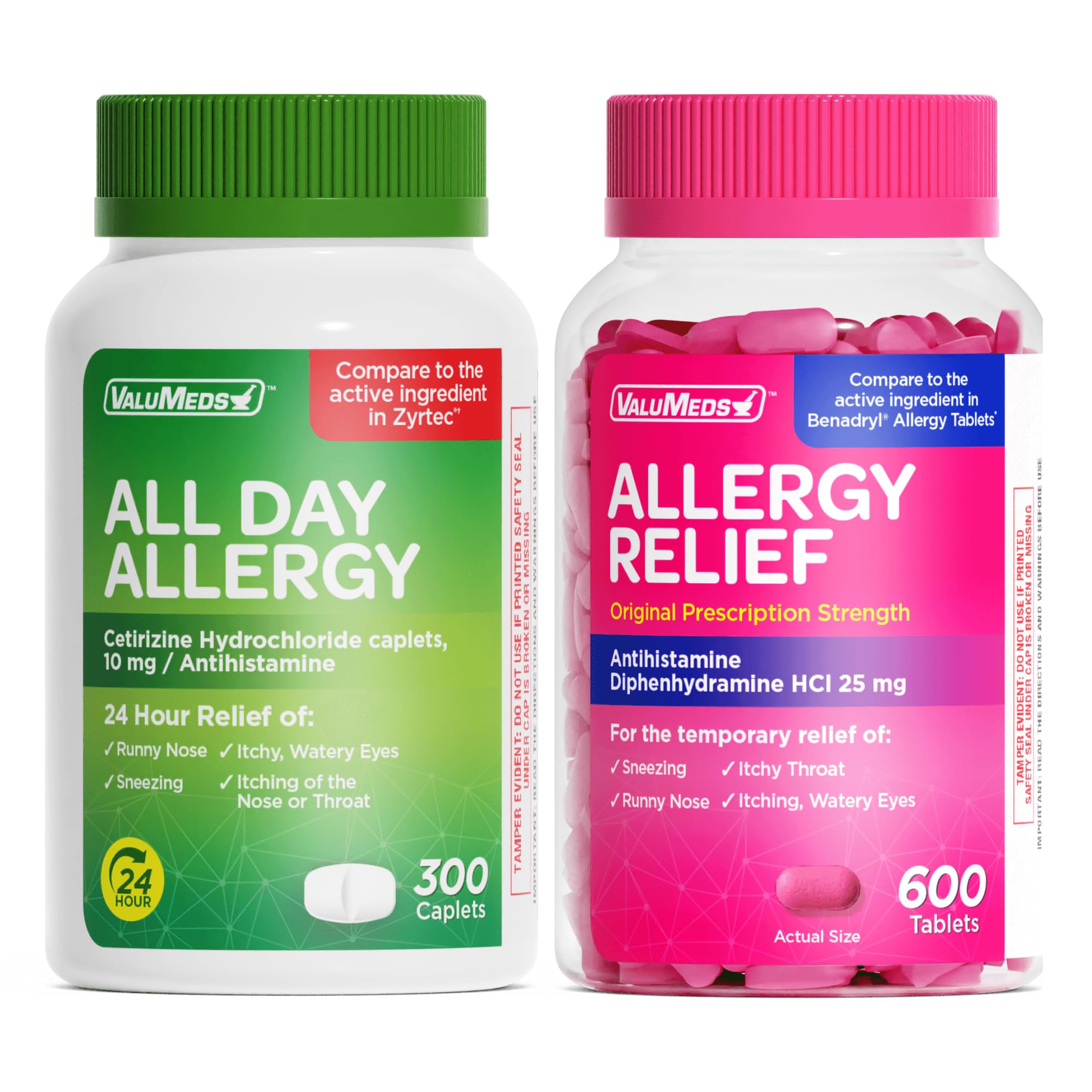 Cetirizine (300ct) and Diphenhydramine (600ct) Bundle