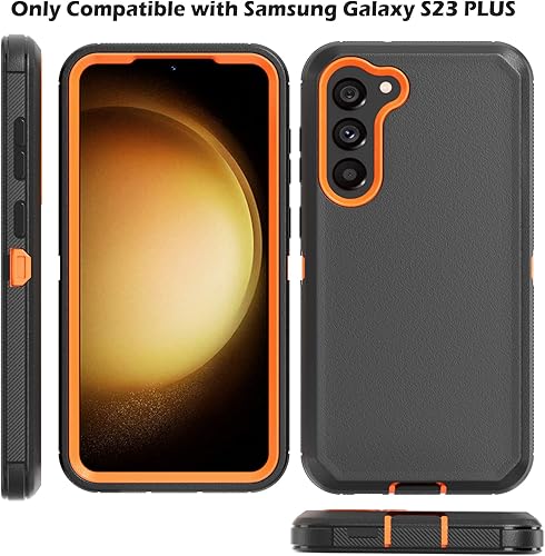 Miniatura 4 de TASHHAR Funda protectora para Samsung Galaxy S23 Plus, resistente y a prueba de golpes, con clip para cinturón, funda para Samsung S23+ 2023 (negro