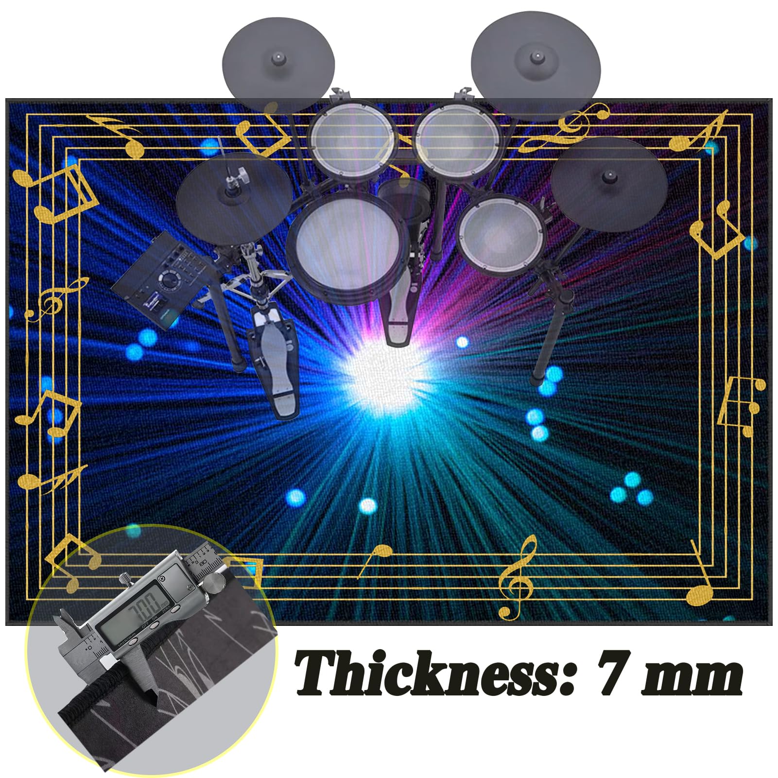 Bęben Dywan Dźwiękoszczelna Mata do baterii Elektroniczna Bateria Bateria Dywaniki Dywaniki Pump Box Antypoślizgowe Maty Bębnowe Maty Wodne 120 x 100 cm
