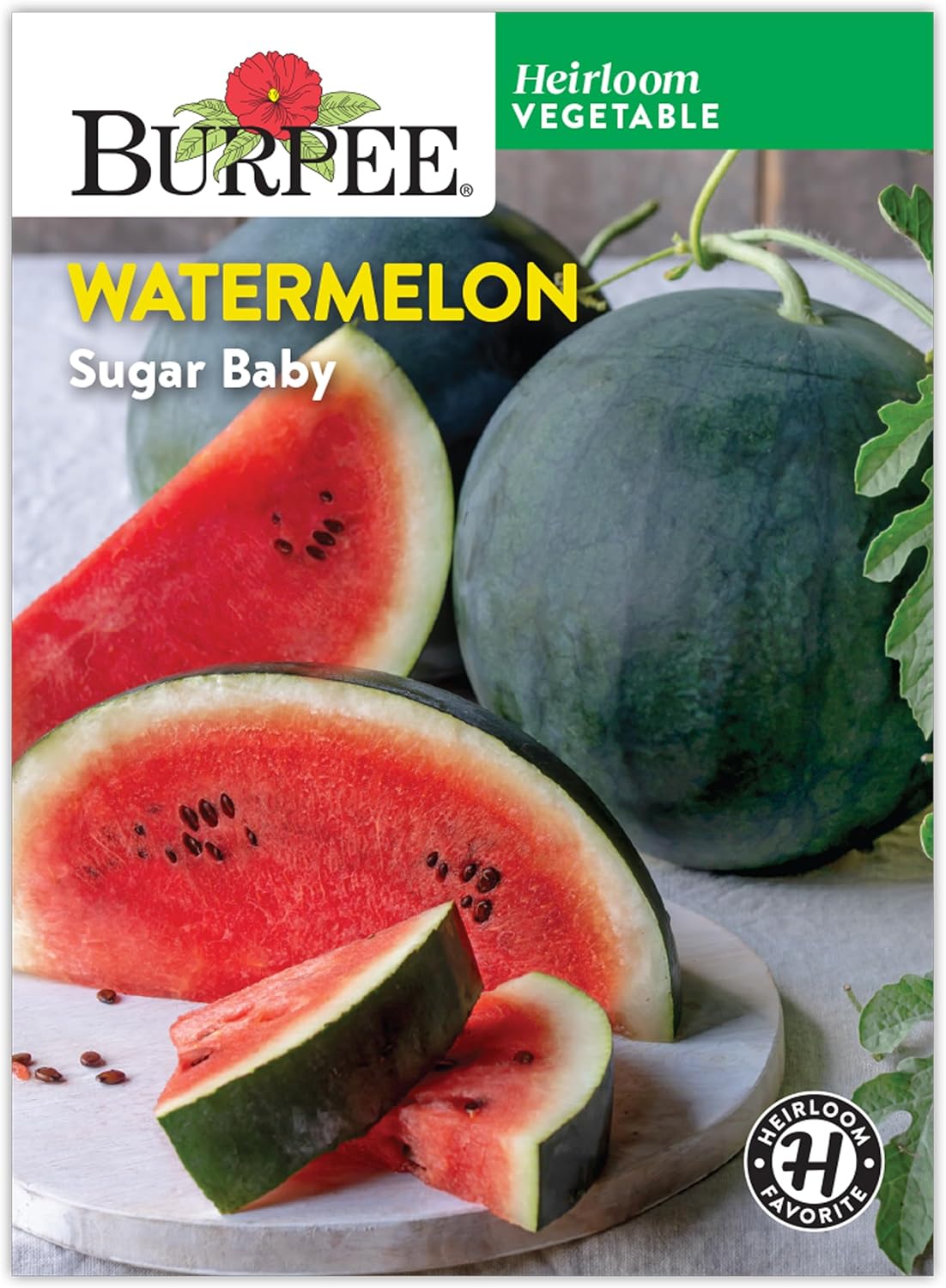 Burpee Sugar Baby Watermelon Seeds | Compact Icebox Melon, 8-10 lbs, Non-GMO, High Yield for Small Gardens