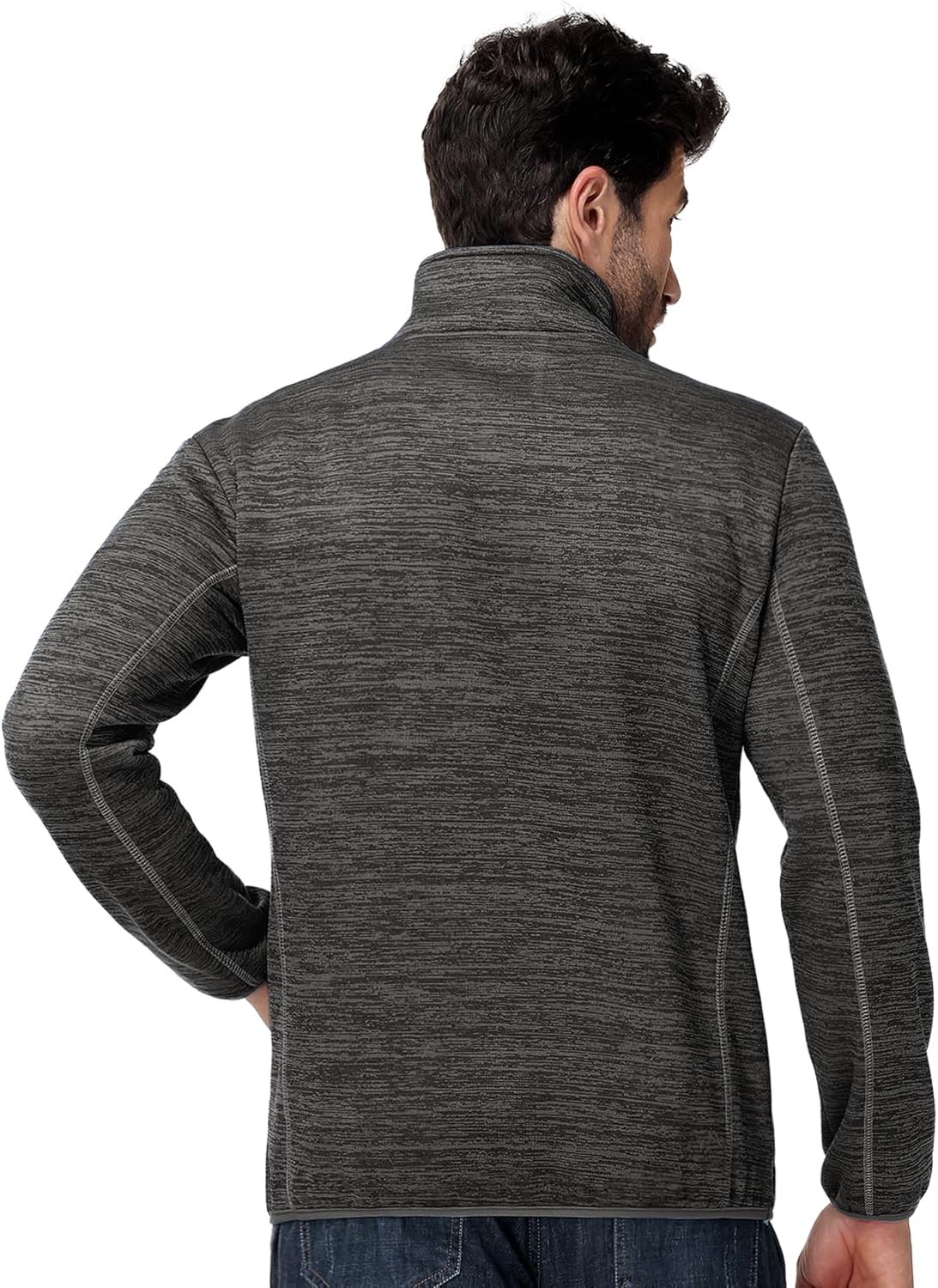 ZITY Men's Quarter Zip Pullover Mock Neck Fleece Lined Thermal Sweatshirt with Pocket Polo Sweaters - Image 2