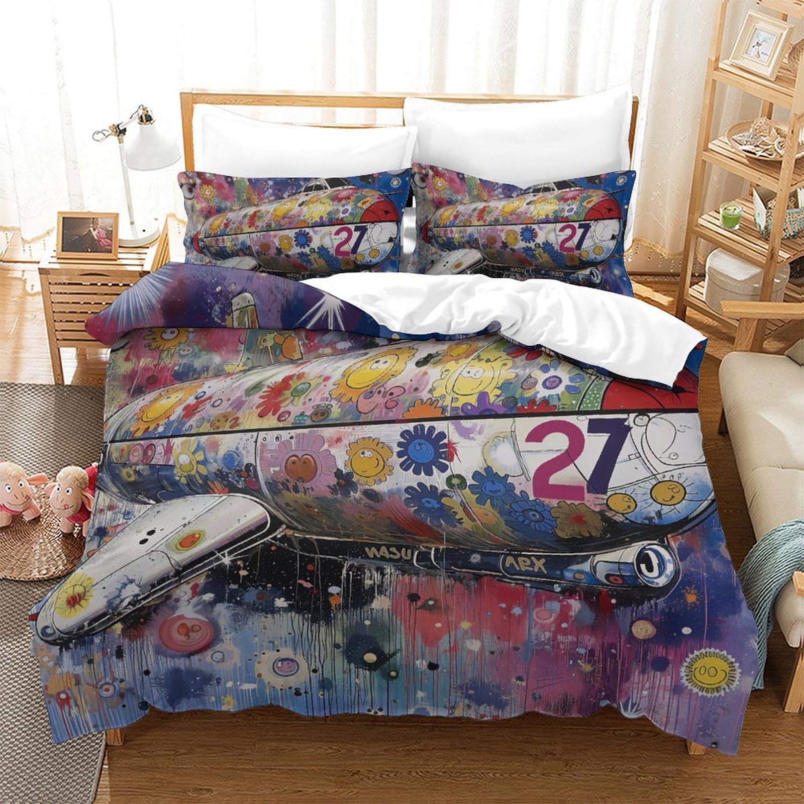 Parure de lit chauve-souris 3D en microfibre 200x200cm pour enfant
