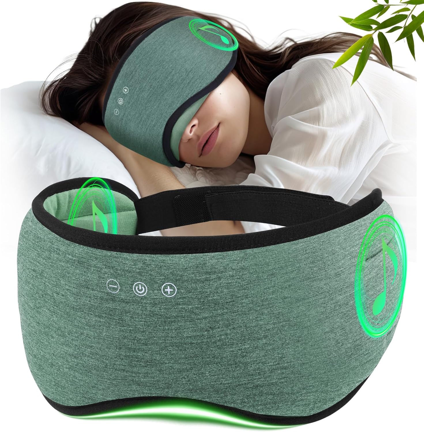 Sleep Mask with Bluetooth Headphones, Blackout Sleep Headphones for Side Sleepers, Ultra-Thin Bluetooth 5.4 Stereo Speaker Eye Mask for Travel, Meditation, Cool Gadgets (Grey)