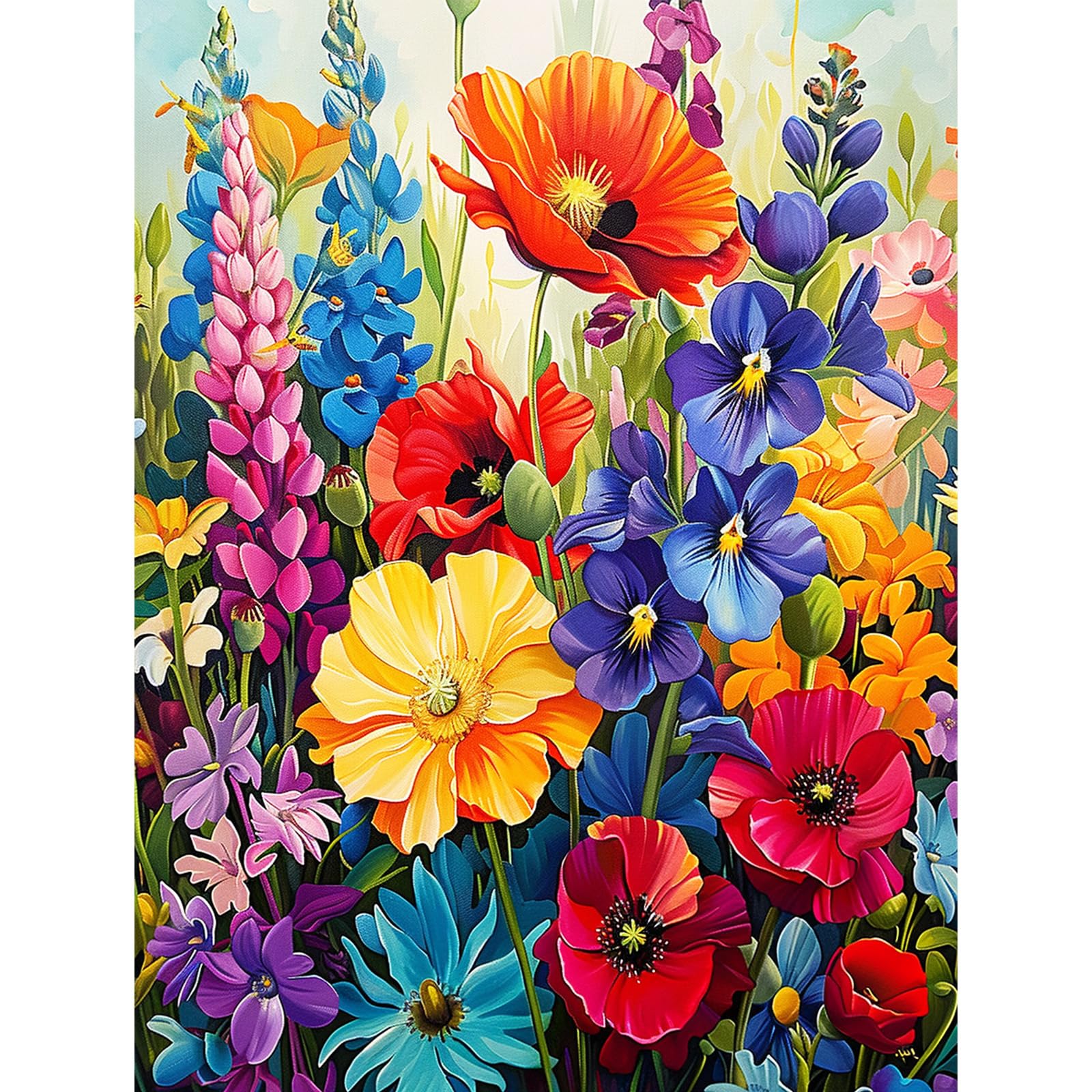 MISCER Flowers Diamond Art Kits for Adults, Diamond Painting Kits for Beginners, 5D Full Drill DIY Flowers Diamond Painting for Beginners, Home Wall Decor 30x40cm — image 1