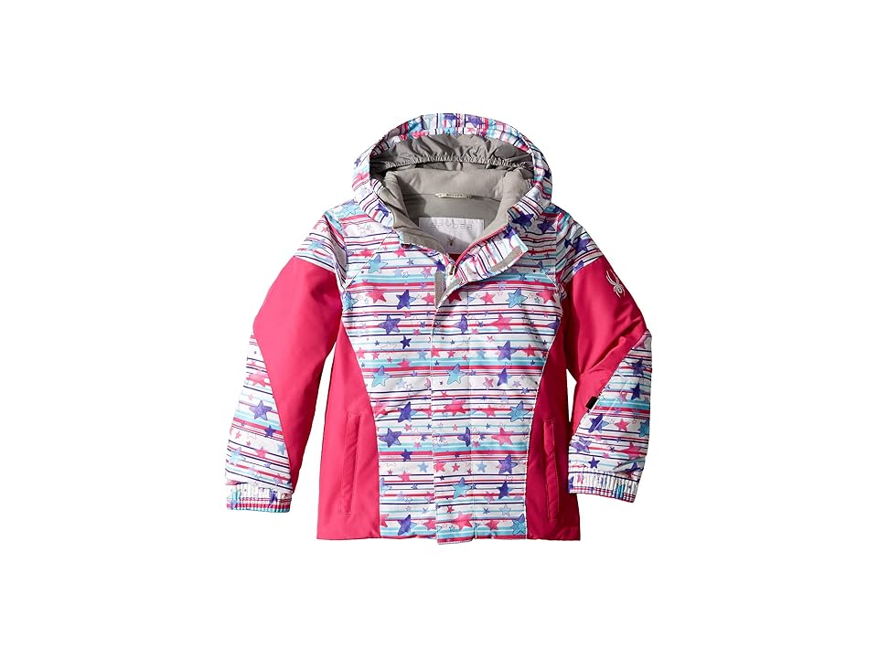

Spyder Kids Charm Jacket (Toddler/Little Kids/Big Kids) (Star Stripe Multi/Taffy Pink) Girl's Coat