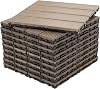 DEKCO Pack of 10 Composite Wood Plastic Decking Interlocking Woodgrain Effect 30cm x 30cm, Brown Decking Tile